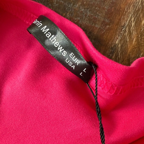 NWT Sarin Mathews Women’s L Pink Casual Dress High Low Cap Sleeve - Picture 5 of 7